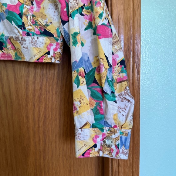 Retro Graphic Print Mexx 80s Cotton Denim Jean Jacket - Picture 6 of 7